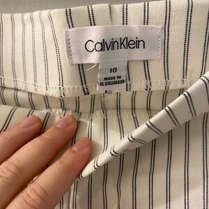Calvin Klein White Striped Pants